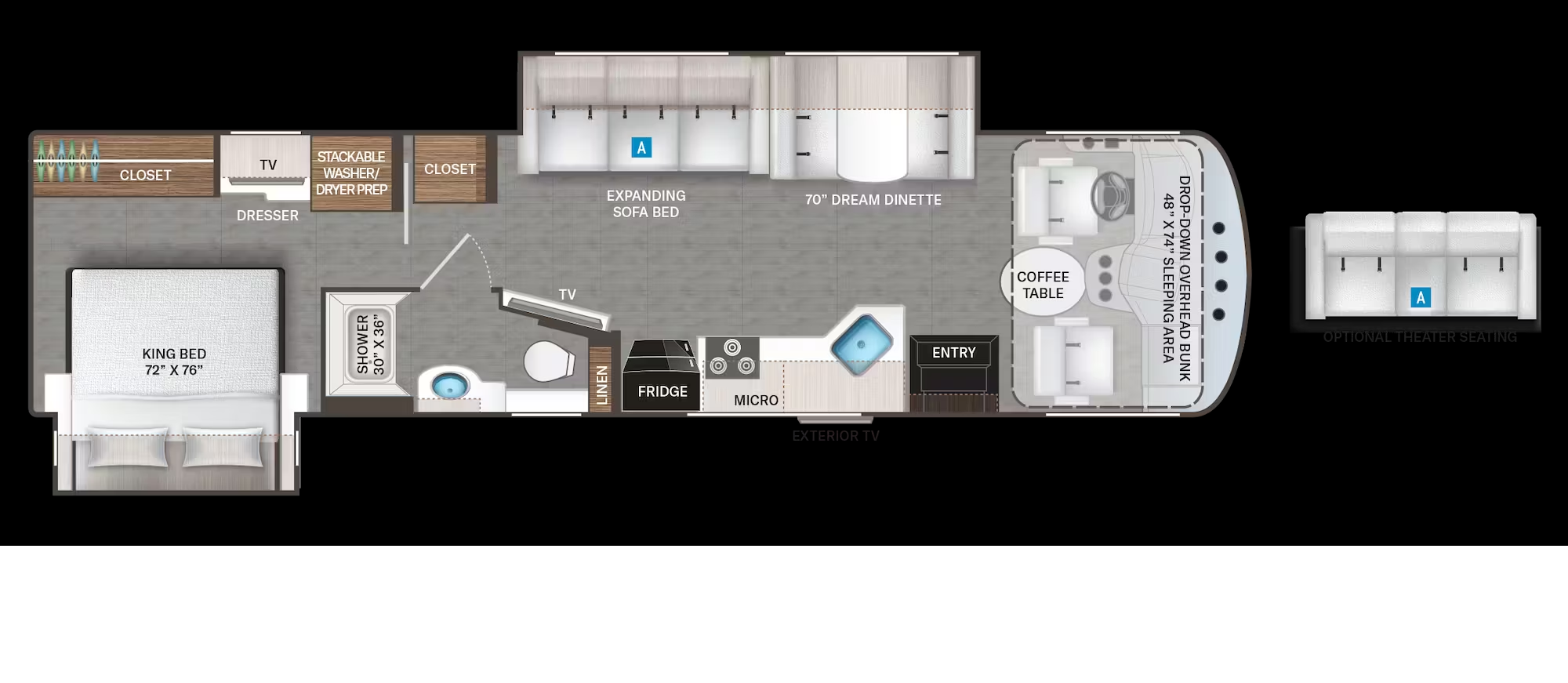 2024 THOR MOTOR COACH HURRICANE 34A*22, , floor-plans-day image number 0